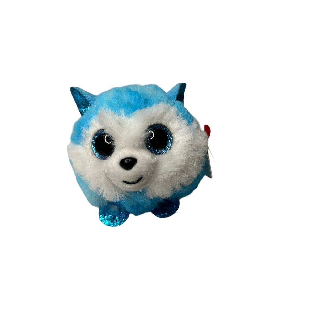 Ty Puffies Prince‎ The Blue Siberian Husky Dog 3" Plush Stuffed Animal Toy